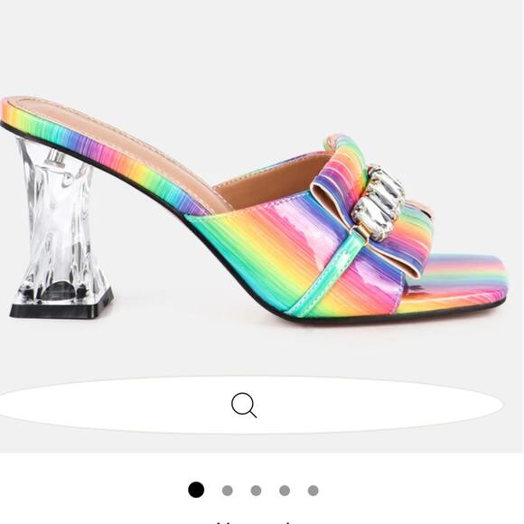 Rainbow Faux Leather Sandals London Rag Deena w Embellis Size 9 NIB - Picture 8 of 10